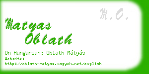 matyas oblath business card