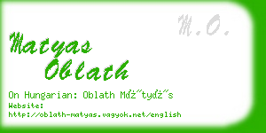 matyas oblath business card